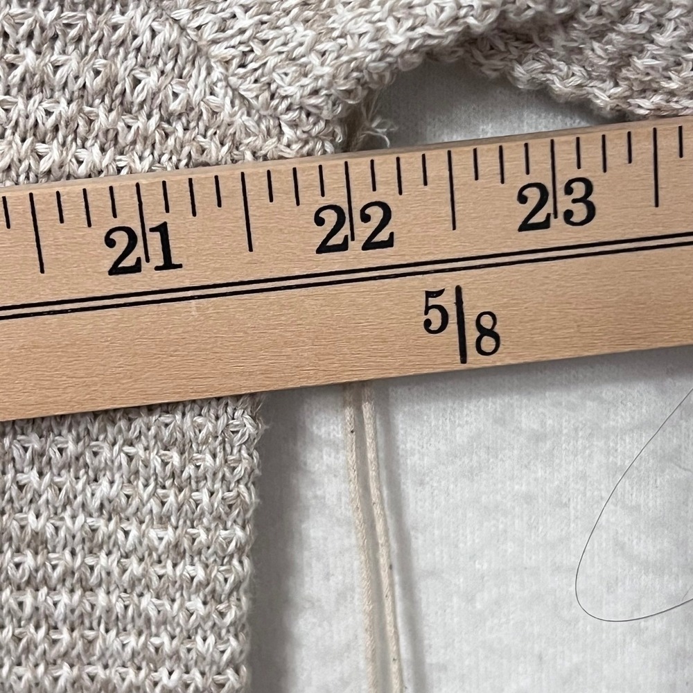 Men's Mutual Weave Crew Neck Long Sleeve Sweater LT Beige Neutral Cotton Casual - Picture 6 of 9